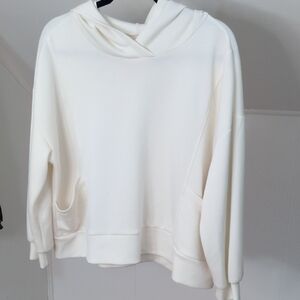 Match Women's Cream Hoodie Sweatshirt.